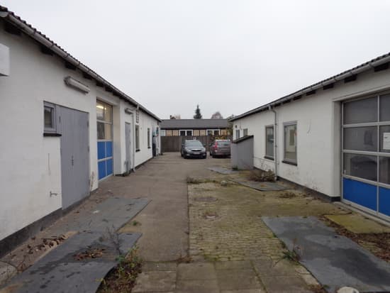 Between buildings